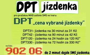 DPT jízdenka DPT31 DPT42 na číslo 902 06 MHD Praha PID