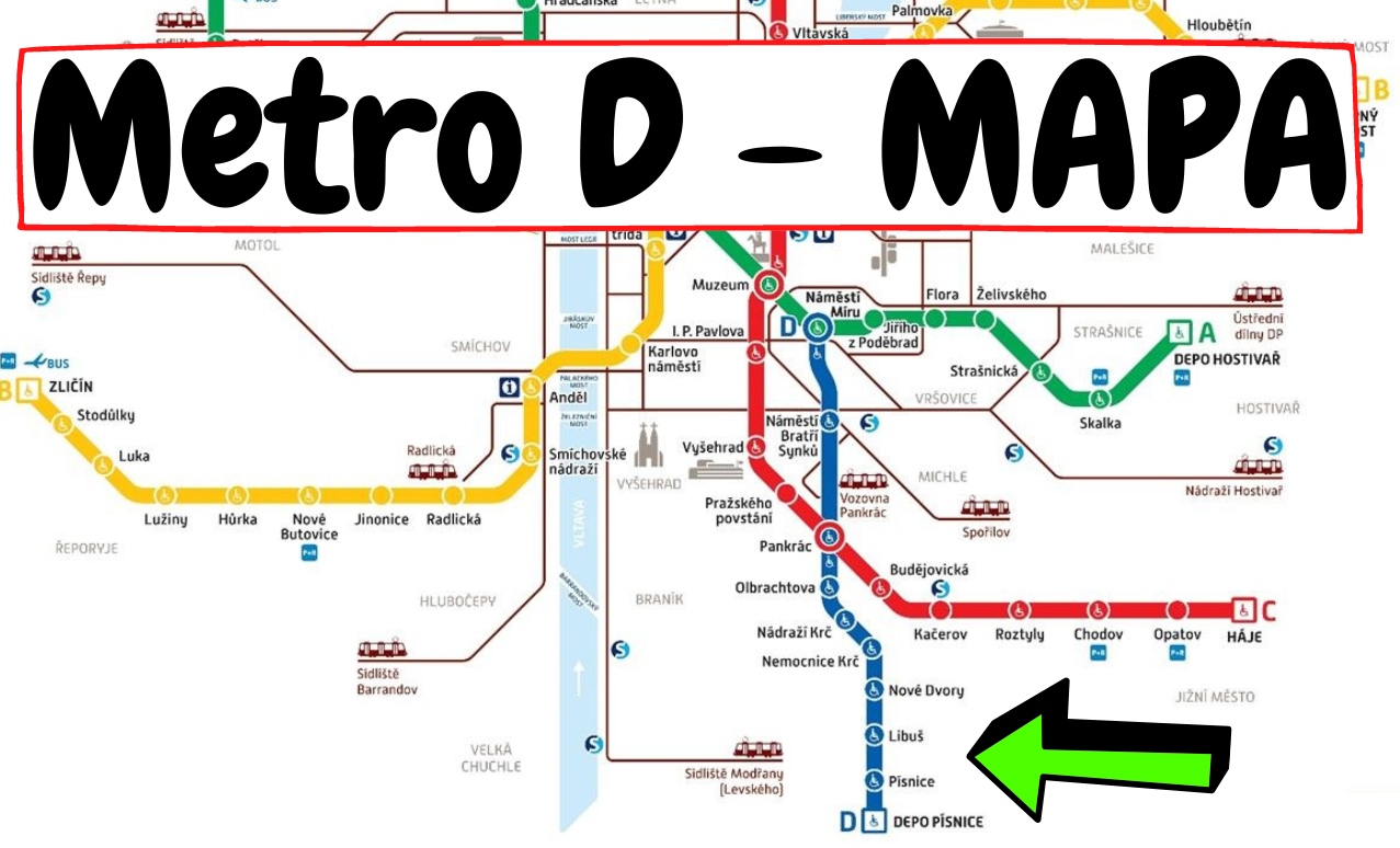 Mapa Metra D Praha N zvy Stanic Mapy Metra Metro Mapa Metra D Praha N zvy Stanic Mapy Metra Metro