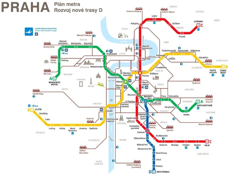 Mapa Metra D Praha N zvy Stanic Mapy Metra Metro Mapa Metra D Praha N zvy Stanic Mapy Metra Metro