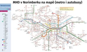 Norimberk MHD na mapě Doprava metro i autobusy